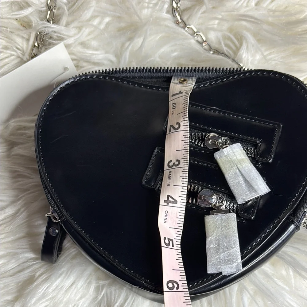 Black Crossbody Bag with Chain Link Strap